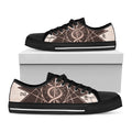 Caduceus Symbol Print Black Low Top Sneakers