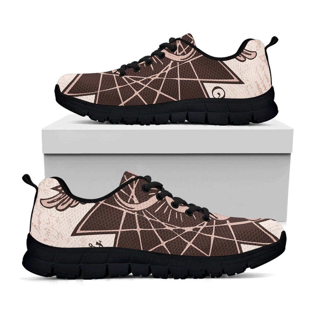 Caduceus Symbol Print Black Sneakers