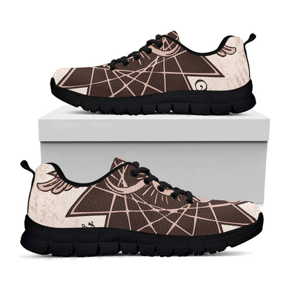 Caduceus Symbol Print Black Sneakers