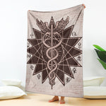 Caduceus Symbol Print Blanket