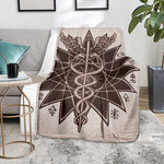 Caduceus Symbol Print Blanket