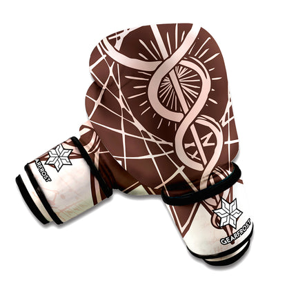 Caduceus Symbol Print Boxing Gloves