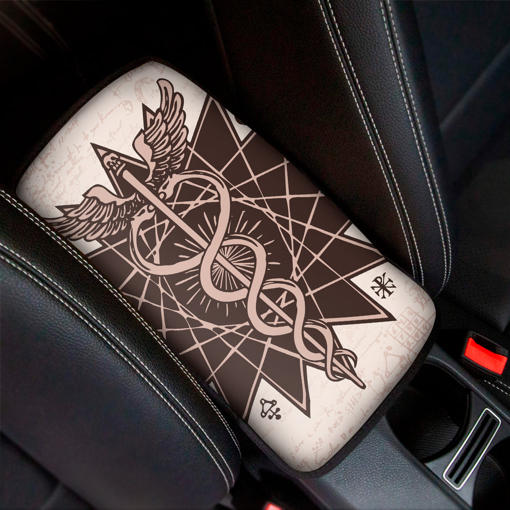 Caduceus Symbol Print Car Center Console Cover