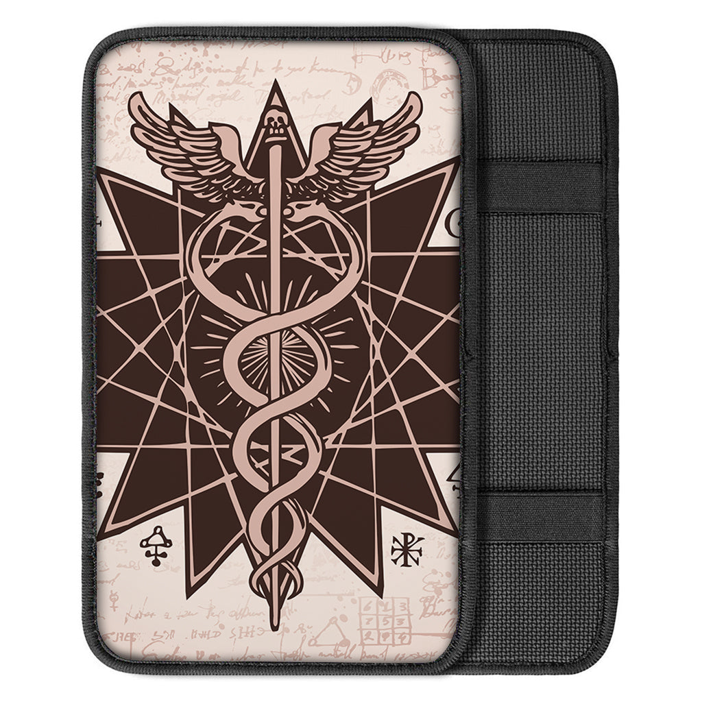 Caduceus Symbol Print Car Center Console Cover