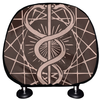 Caduceus Symbol Print Car Headrest Covers