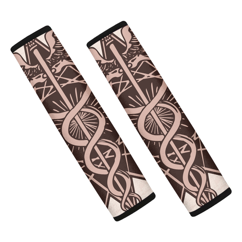 Caduceus Symbol Print Car Seat Belt Covers