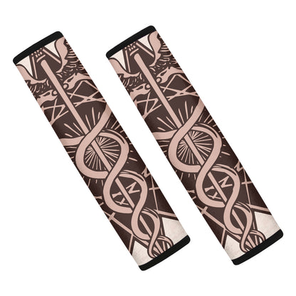 Caduceus Symbol Print Car Seat Belt Covers