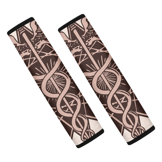Caduceus Symbol Print Car Seat Belt Covers