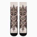 Caduceus Symbol Print Crew Socks