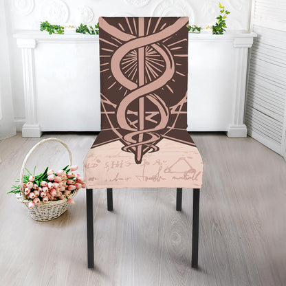 Caduceus Symbol Print Dining Chair Slipcover