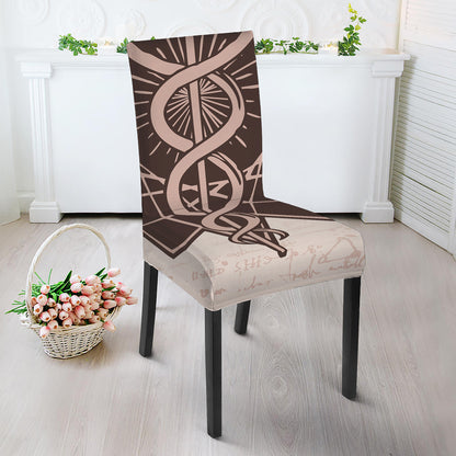 Caduceus Symbol Print Dining Chair Slipcover