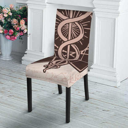 Caduceus Symbol Print Dining Chair Slipcover