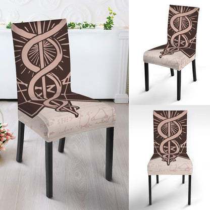 Caduceus Symbol Print Dining Chair Slipcover