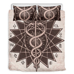 Caduceus Symbol Print Duvet Cover Bedding Set