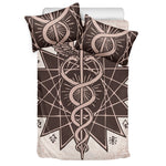 Caduceus Symbol Print Duvet Cover Bedding Set