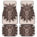 Caduceus Symbol Print Front and Back Car Floor Mats