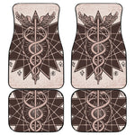 Caduceus Symbol Print Front and Back Car Floor Mats