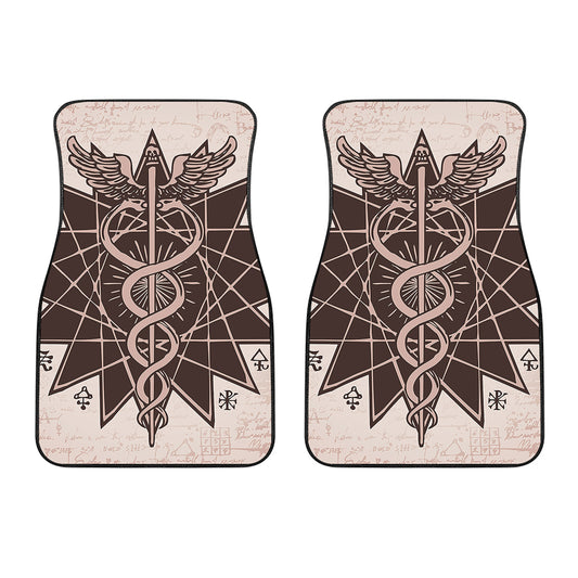 Caduceus Symbol Print Front Car Floor Mats