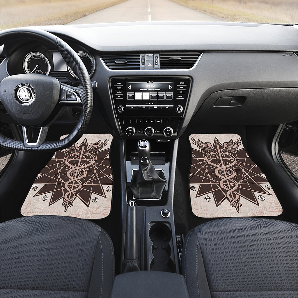 Caduceus Symbol Print Front Car Floor Mats