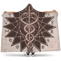 Caduceus Symbol Print Hooded Blanket