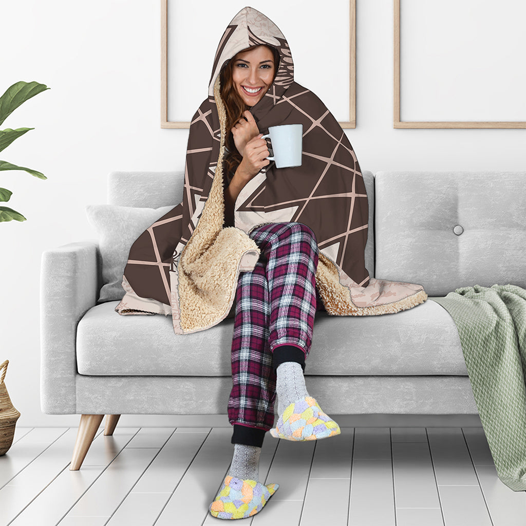 Caduceus Symbol Print Hooded Blanket