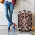 Caduceus Symbol Print Luggage Cover
