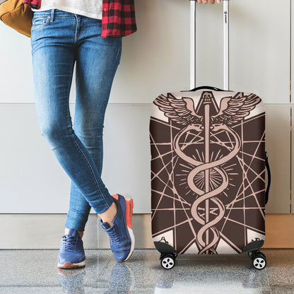 Caduceus Symbol Print Luggage Cover
