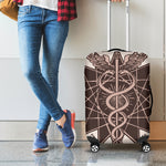 Caduceus Symbol Print Luggage Cover