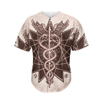 Caduceus Symbol Print Men's Baseball Jersey