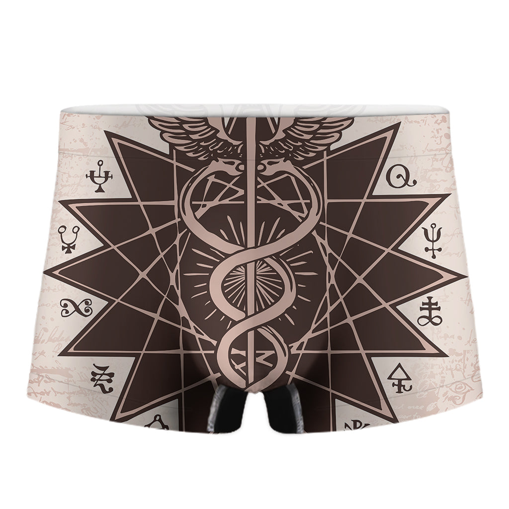 Caduceus Symbol Print Men's Boxer Briefs