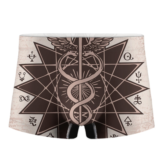 Caduceus Symbol Print Men's Boxer Briefs