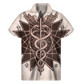 Caduceus Symbol Print Men's Short Sleeve Shirt