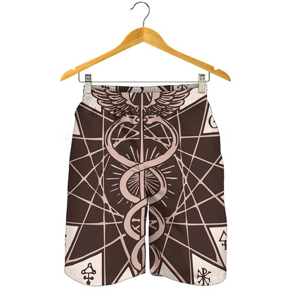 Caduceus Symbol Print Men's Shorts