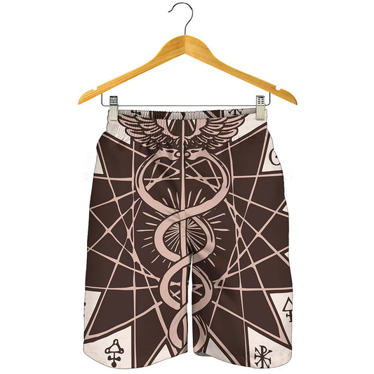 Caduceus Symbol Print Men's Shorts
