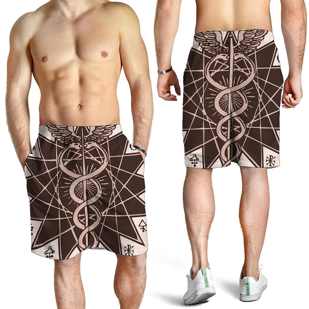 Caduceus Symbol Print Men's Shorts