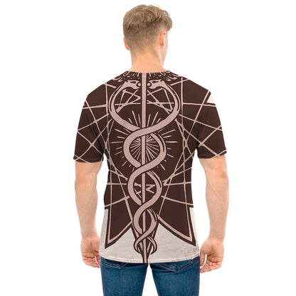 Caduceus Symbol Print Men's T-Shirt