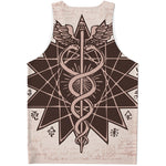 Caduceus Symbol Print Men's Tank Top