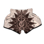 Caduceus Symbol Print Muay Thai Boxing Shorts