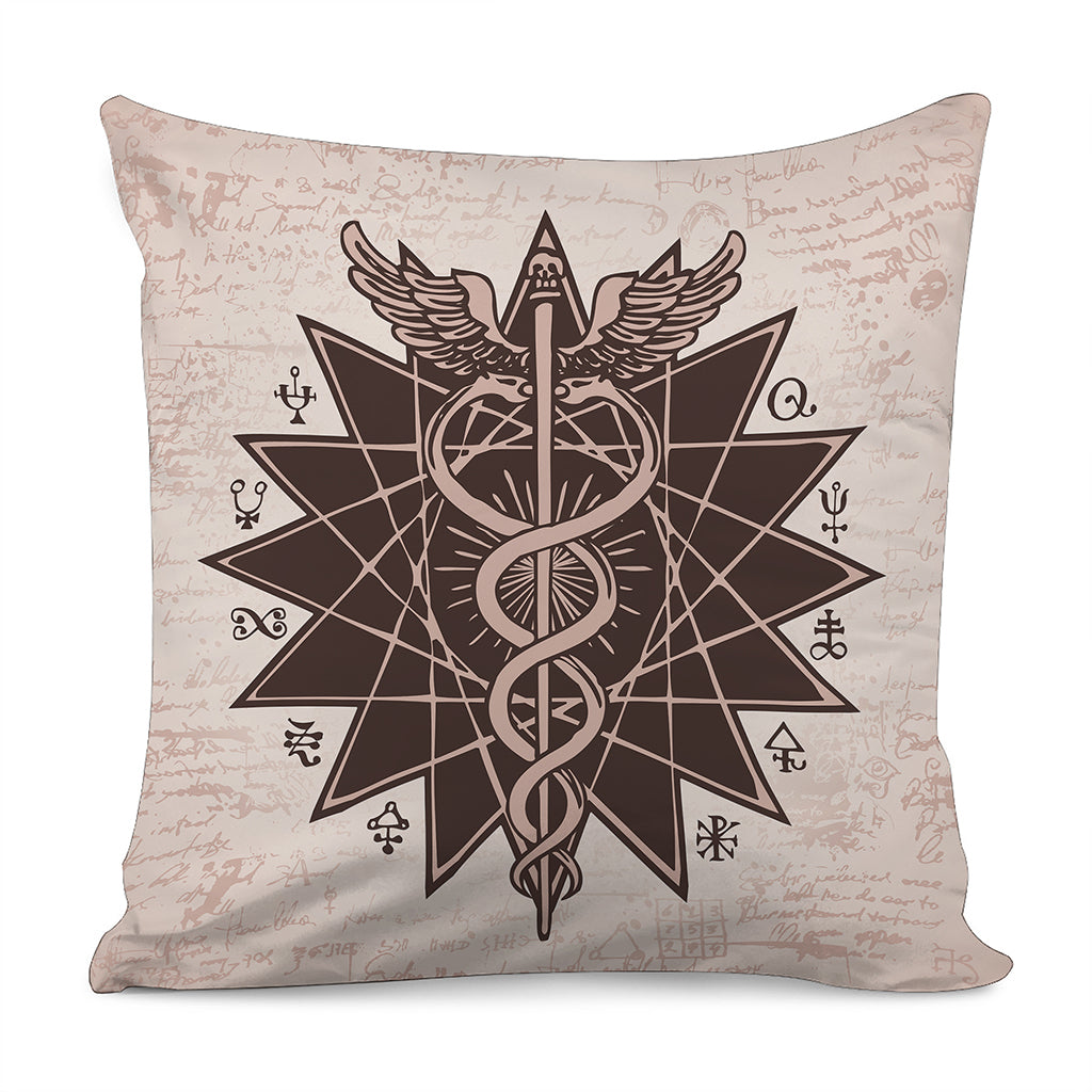 Caduceus Symbol Print Pillow Cover