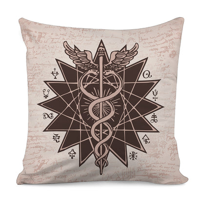 Caduceus Symbol Print Pillow Cover