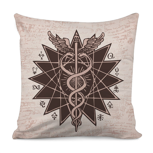 Caduceus Symbol Print Pillow Cover
