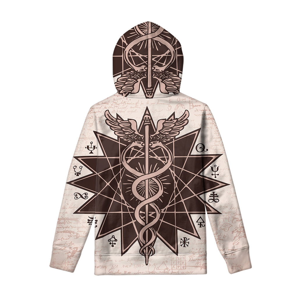 Caduceus Symbol Print Pullover Hoodie