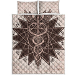Caduceus Symbol Print Quilt Bed Set