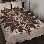 Caduceus Symbol Print Quilt Bed Set