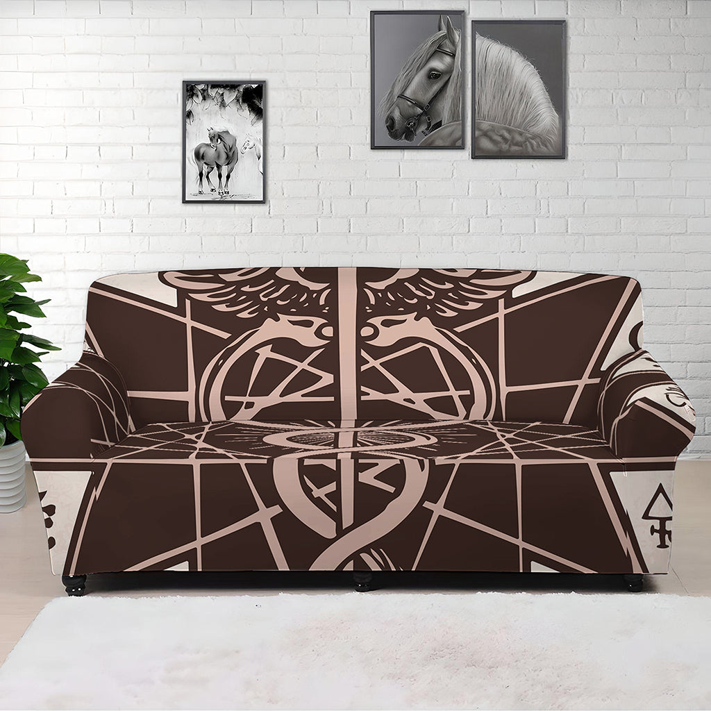 Caduceus Symbol Print Sofa Cover