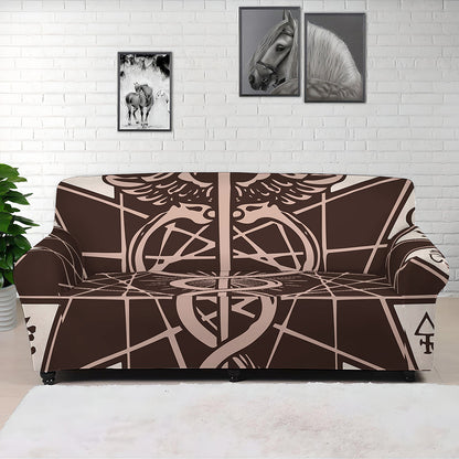 Caduceus Symbol Print Sofa Cover