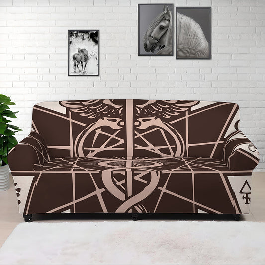 Caduceus Symbol Print Sofa Cover