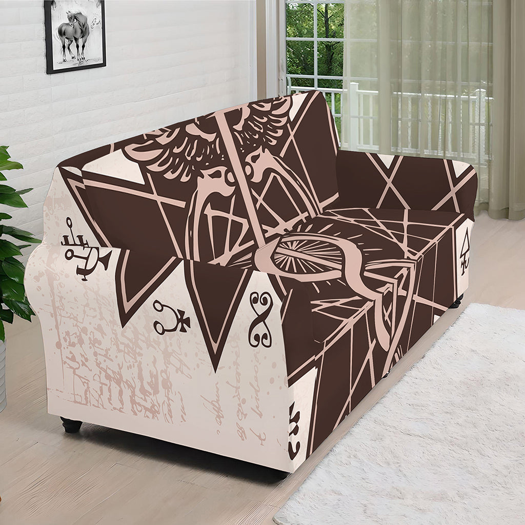 Caduceus Symbol Print Sofa Cover