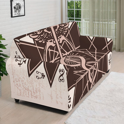 Caduceus Symbol Print Sofa Cover