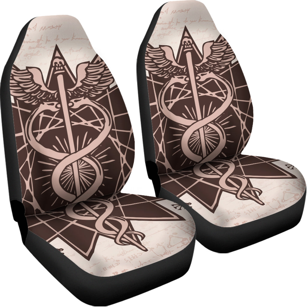 Caduceus Symbol Print Universal Fit Car Seat Covers